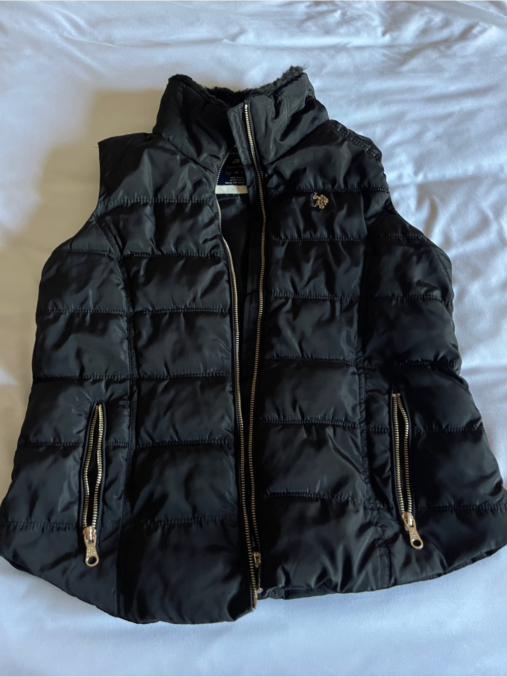 U.S. Polo Assn. Black Quilted Puffer Vest for Kids